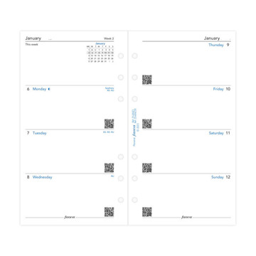 filofax Personal calendarium  7 dagen op 2 pagina's  Engels blanco Recycled