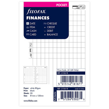 Filofax Pocket finances