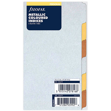 filofax Personal index 6-tabs blanco metallic