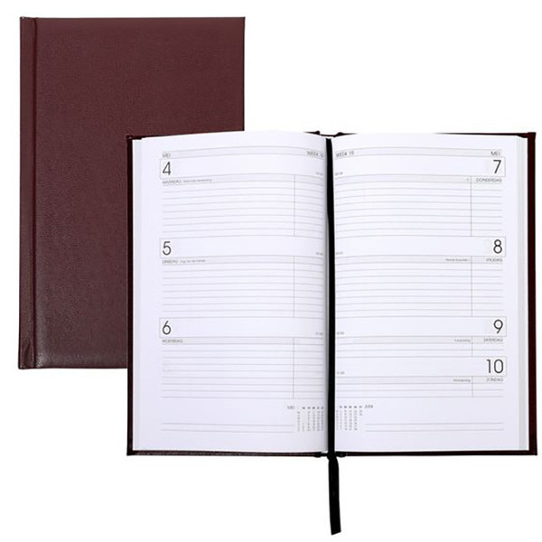 Ryam agenda Efficiency Baladek 135x210mm 7/2 pagina's bordeaux