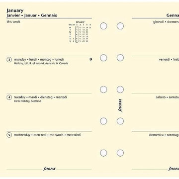 Afbeeldingen van filofax Mini calendarium 2025 7 dagen op 2 pagina's blanco cotton cream