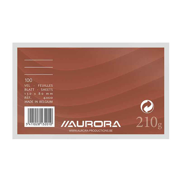 systeemkaart Aurora     80x130mm      210gr gelijnd wit