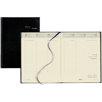 agenda Brepols Timing Lima 7/2 creme papier - zwart