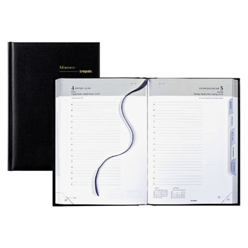 agenda Brepols Minister 1/1 Lima + tabs - zwart