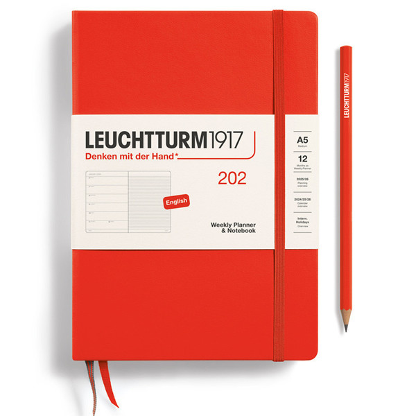 LEUCHTTURM1917 agenda Medium A5 Weekly Planner & Notebook Lobster