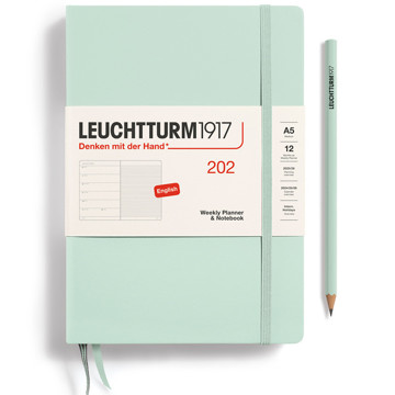 LEUCHTTURM1917 agenda Medium A5 Weekly Planner & Notebook Mint Green