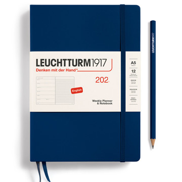 LEUCHTTURM1917 agenda Medium A5 Weekly Planner & Notebook Navy