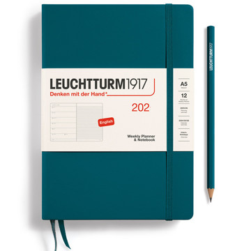 LEUCHTTURM1917 agenda Medium A5 Weekly Planner & Notebook Pacific Green