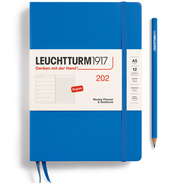 LEUCHTTURM1917 agenda 2025 Medium A5 Weekly Planner & Notebook Sky