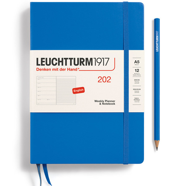 LEUCHTTURM1917 agenda 2025 Medium A5 Weekly Planner & Notebook Sky