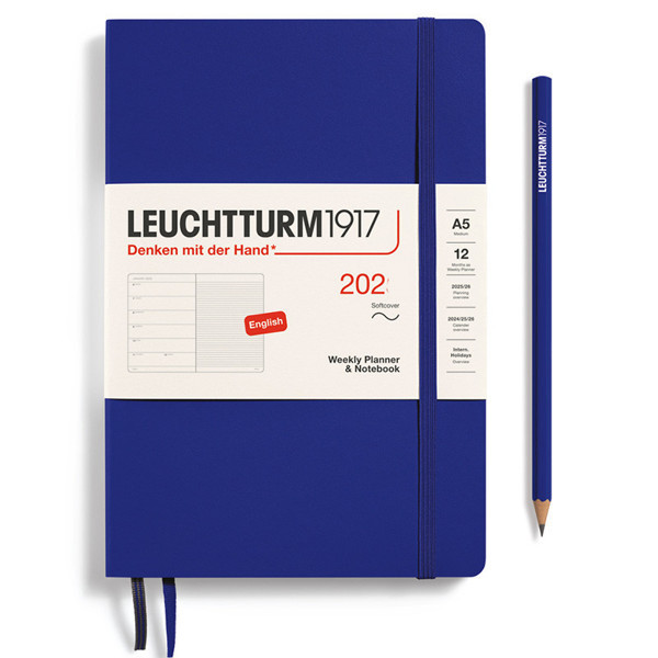 LEUCHTTURM1917 agenda 2025 Softcover Medium A5 Weekly Planner & Notebook Ink