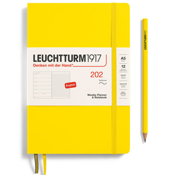 LEUCHTTURM1917 agenda Softcover Medium A5 Weekly Planner & Notebook Lemon