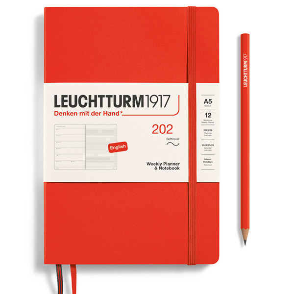 LEUCHTTURM1917 agenda Softcover Medium A5 Weekly Planner & Notebook Lobster