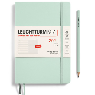 LEUCHTTURM1917 agenda Softcover Medium A5 Weekly Planner & Notebook Mint Green