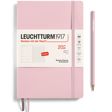 LEUCHTTURM1917 agenda Softcover Medium A5 Weekly Planner & Notebook Powder