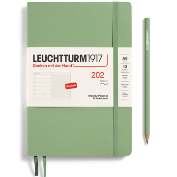 LEUCHTTURM1917 agenda Softcover Medium A5 Weekly Planner & Notebook Sage