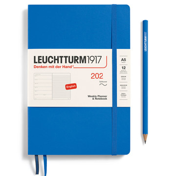 LEUCHTTURM1917 agenda Softcover Medium A5 Weekly Planner & Notebook Sky