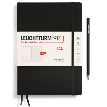 LEUCHTTURM1917 agenda B5 Weekly Planner & Notebook Black