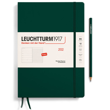 LEUCHTTURM1917 agenda B5 Weekly Planner & Notebook Forest Green