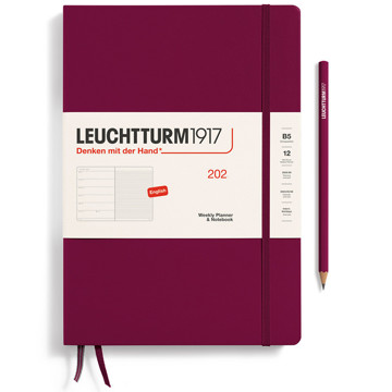 LEUCHTTURM1917 agenda B5 Weekly Planner & Notebook Port Red