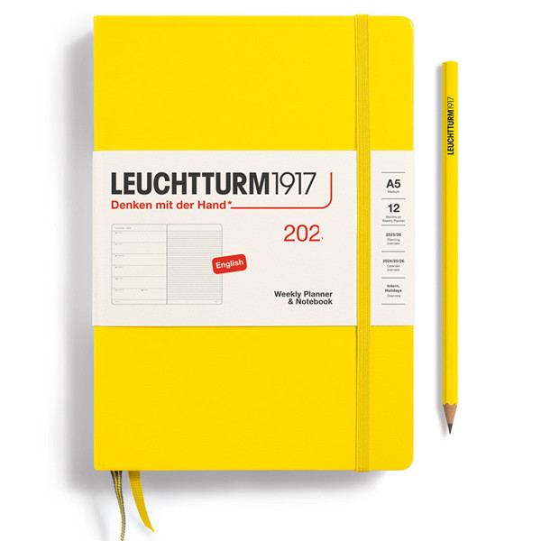 LEUCHTTURM1917 agenda Medium A5 Weekly Planner & Notebook Lemon