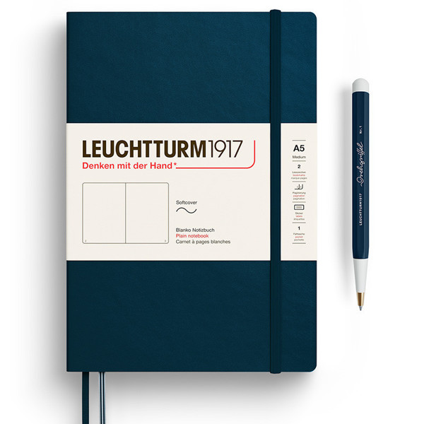 LEUCHTTURM1917 Medium A5 Softcover notitieboek Deep Sea blanco