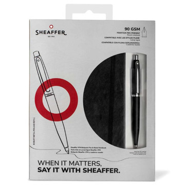 Sheaffer VFM Giftset Black + notebook A5 balpen