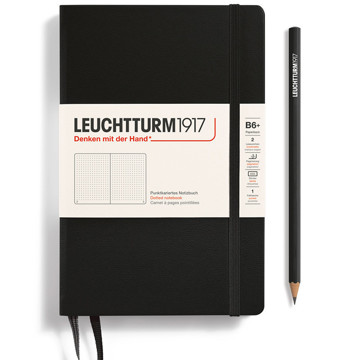 LEUCHTTURM1917 Paperback B6+ notitieboek Black dotted