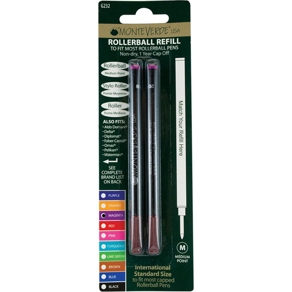 Monteverde rollerpenvulling 2stuks Magenta medium