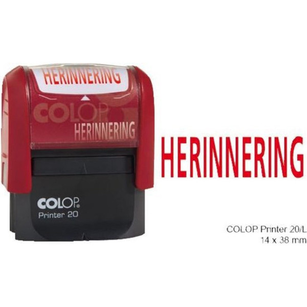 woordstempel Colop Printer 20 herinnering rood 4.0 mm zelfinktend