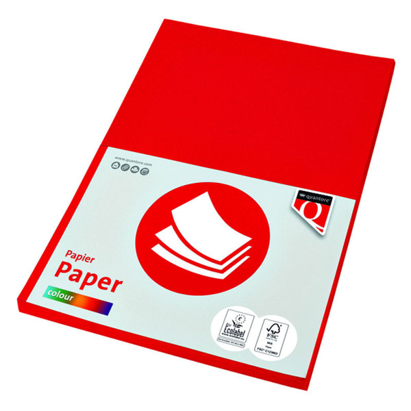 kopieerpapier Quantore Colour A4 160gr 50vel felrood 