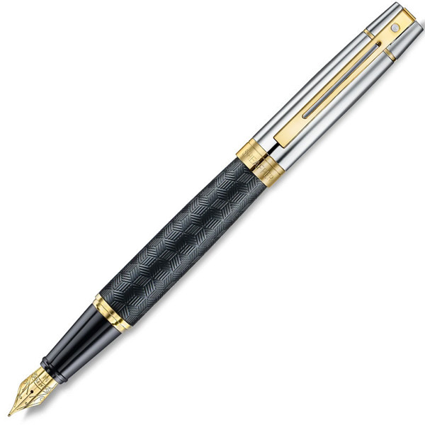 Sheaffer 300 Engraved Matt Black Skiny chrome vulpen