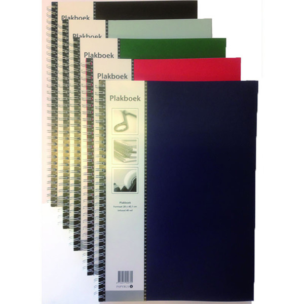 plakboek Papyrus 280x400mm 40vel spiraal - blauw / beige / zwart / rood / groen