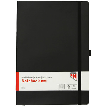 notitieboek Quantore A4 flex 192blz 80gr zwart gelijnd